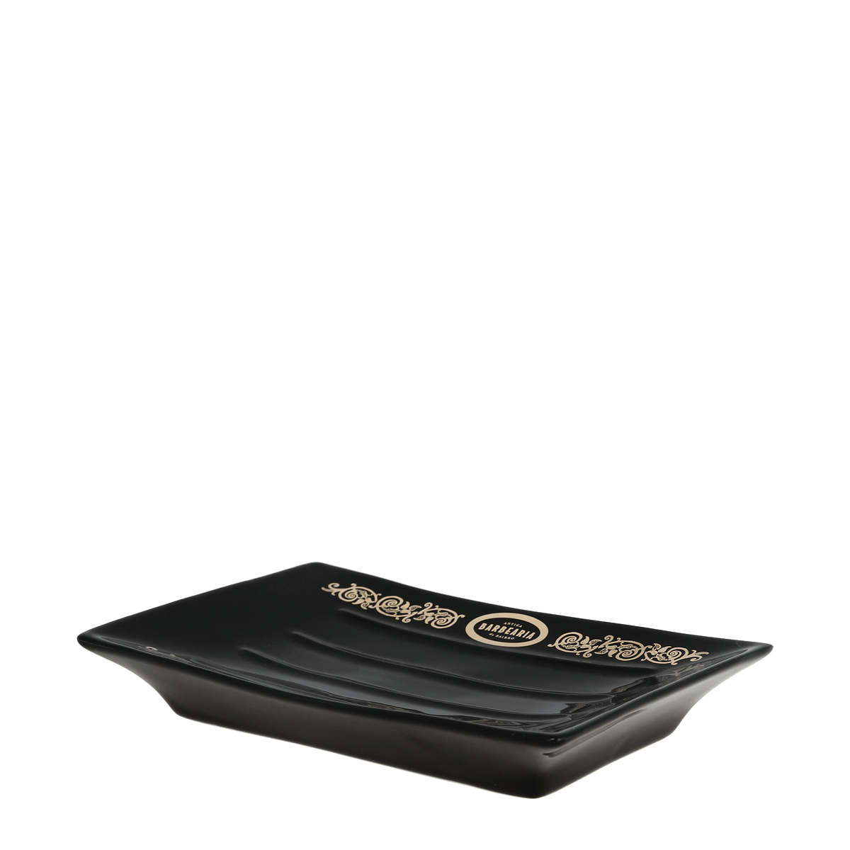Antiga Barbearia de Bairro Black And Gold Soap Dish
