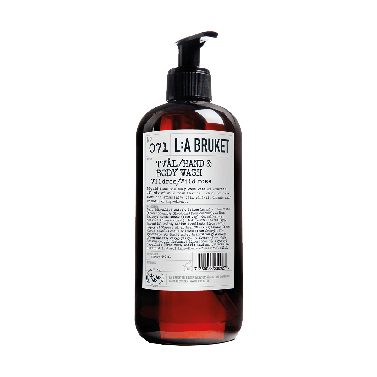 L:A BRUKET 071 Hand & Body Wash Wild Rose 450ml