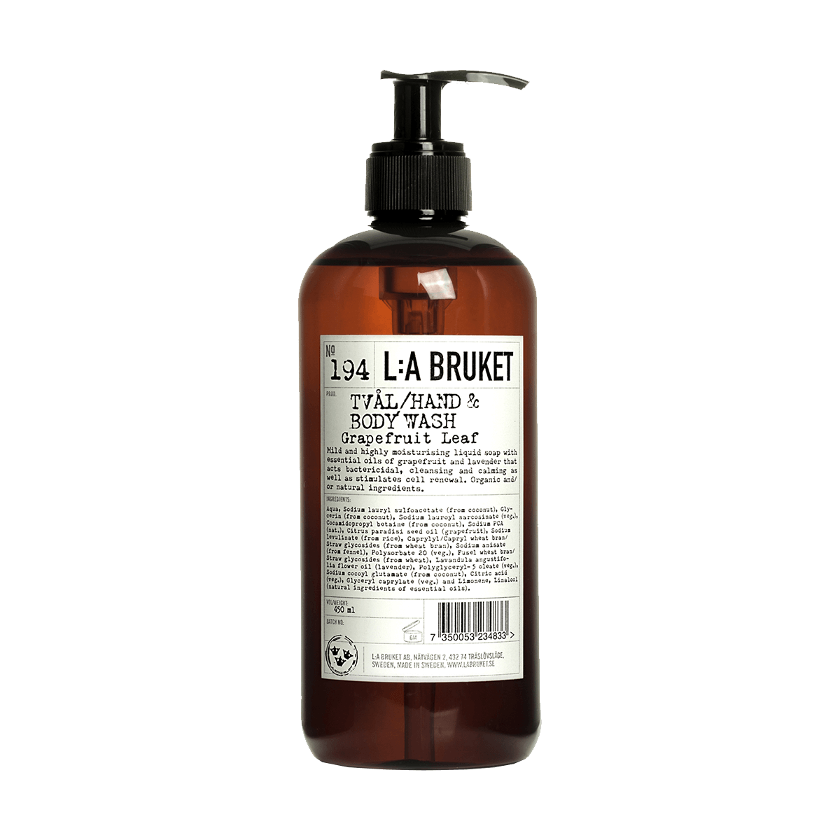 L:A BRUKET 194 Hand & Body Wash Grapefruit Leaf 450ml
