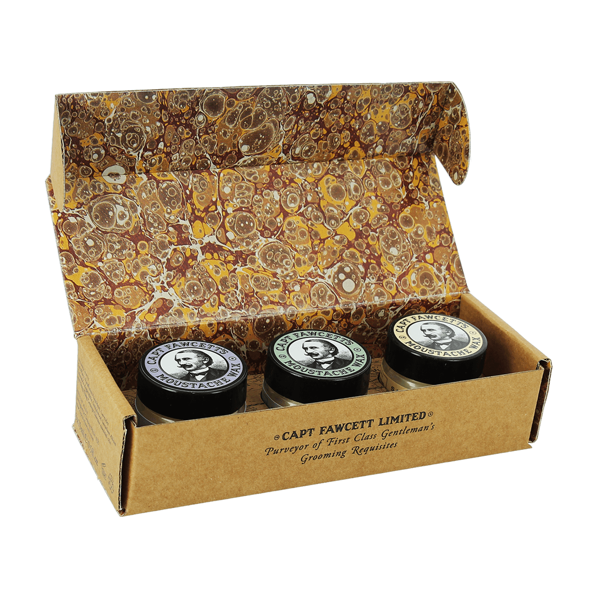 Captain Fawcett Moustache Wax Cornucopia Set 3 x 15ml