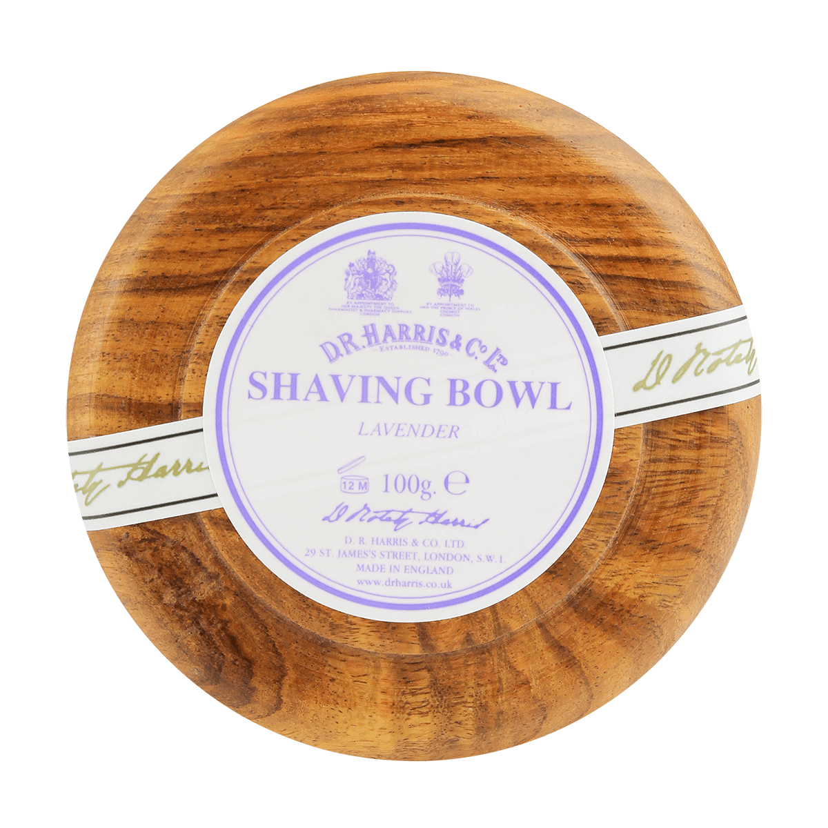 D R Harris Lavender Shaving Soap & Bowl Mahogany 100g