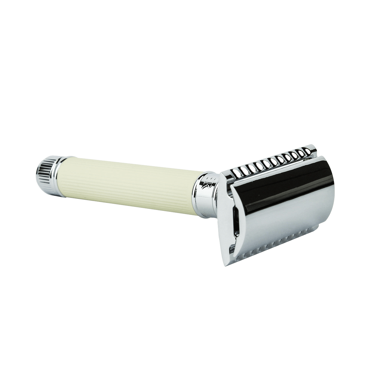 Edwin Jagger DE87RC14bl Rubber Coated Ivory Double Edge Safety Razor