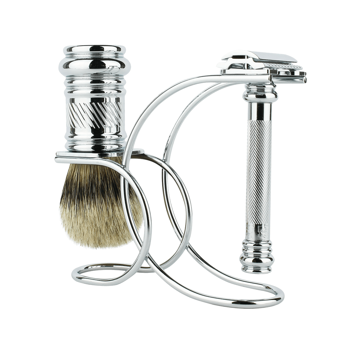 Merkur 38C Chrome Barber Pole 3-Piece Shaving Set (3881 001)