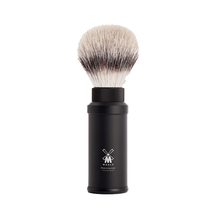 MUHLE 31M536 Black Anodized Silvertip Travel Shaving Brush