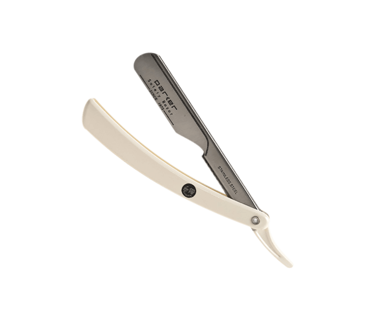 Parker PTW Push Type Stainless Steel Cut Throat Razor White