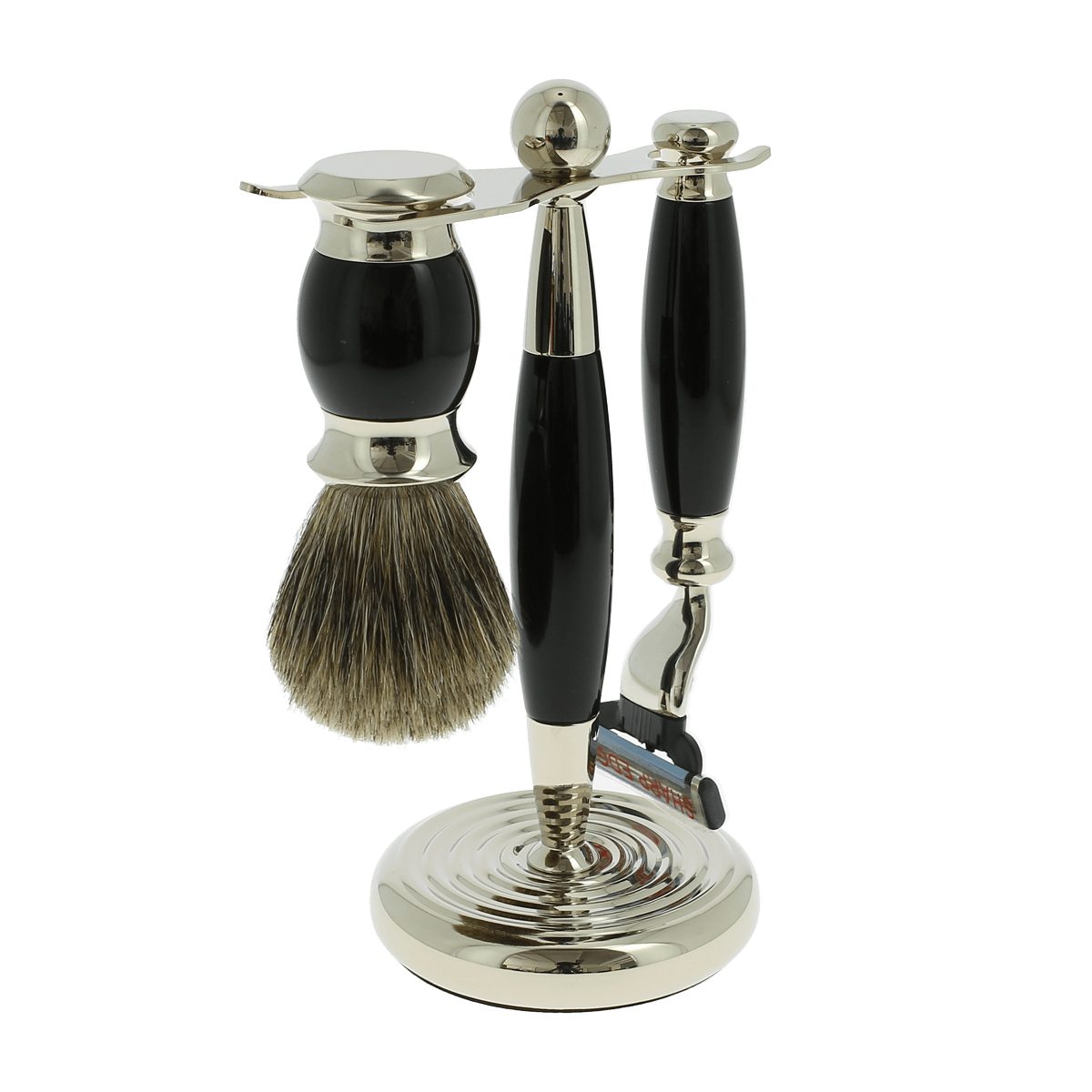 Vulfix Edwardian Pitch Black Shaving set suitable for Mach 3