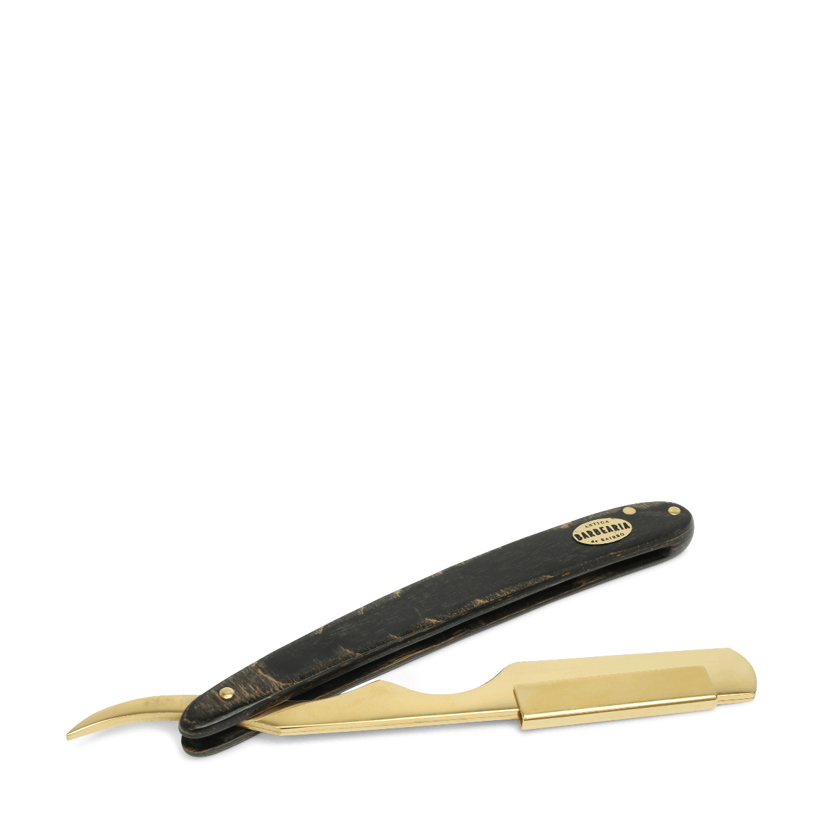 Antiga Barbearia de Bairro Gold and Black Cut Throat Razor