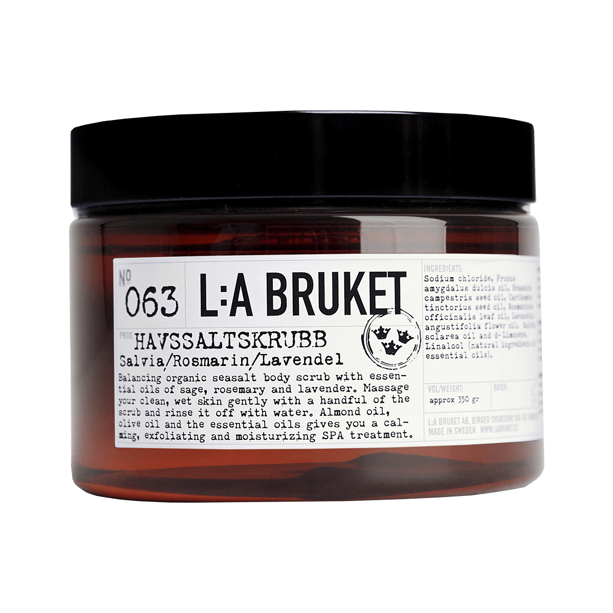 L:A BRUKET Sage, Rosemary & Lavender Sea Salt Scrub 350ml