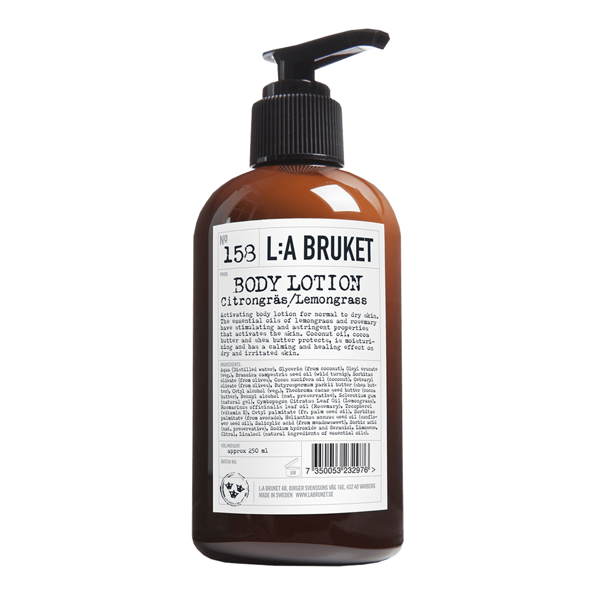 L:A BRUKET 158 Citrongras/Lemongrass Body Lotion 240ml