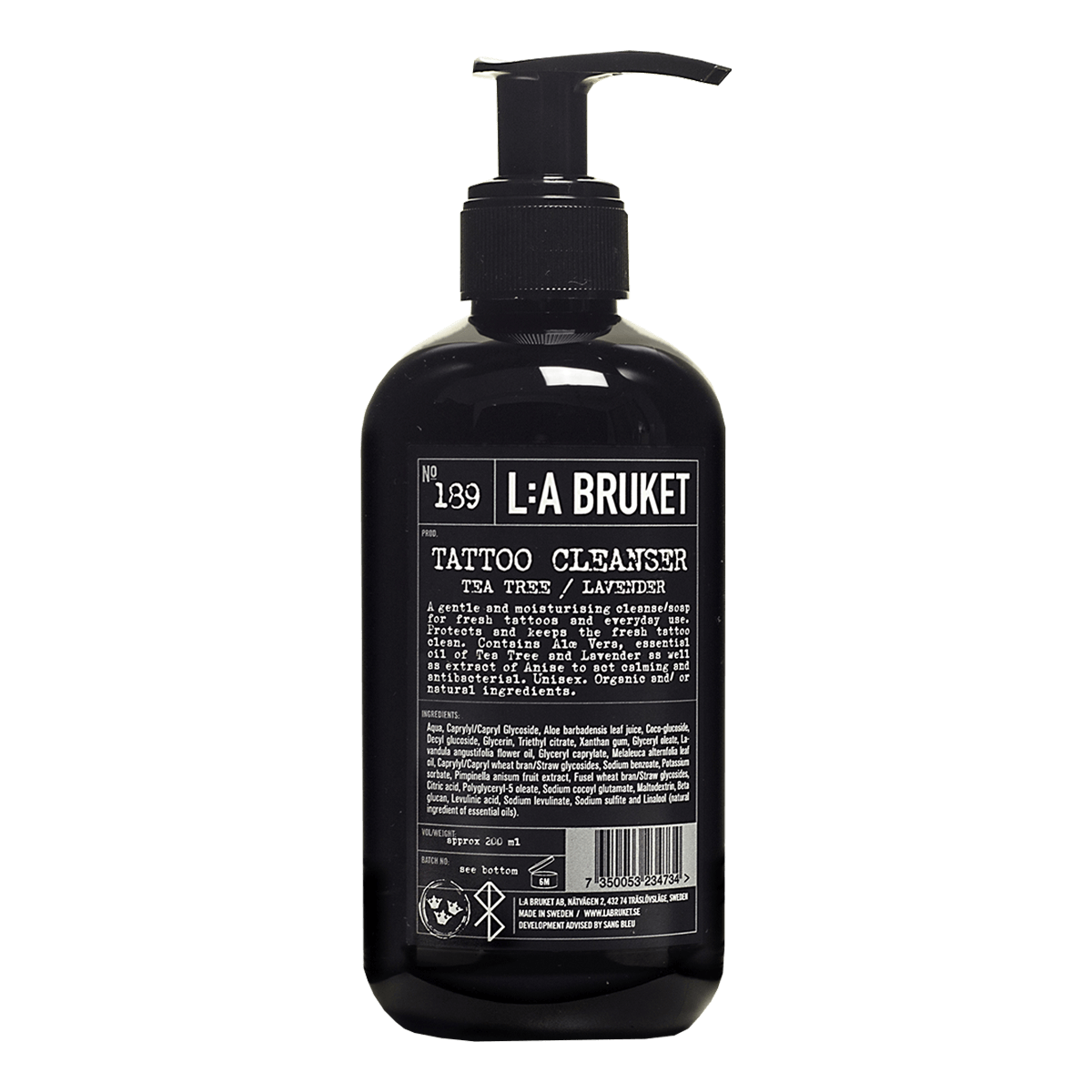 L:A BRUKET 189 Tattoo Cleanser Tea Tree/Lavender 200ml