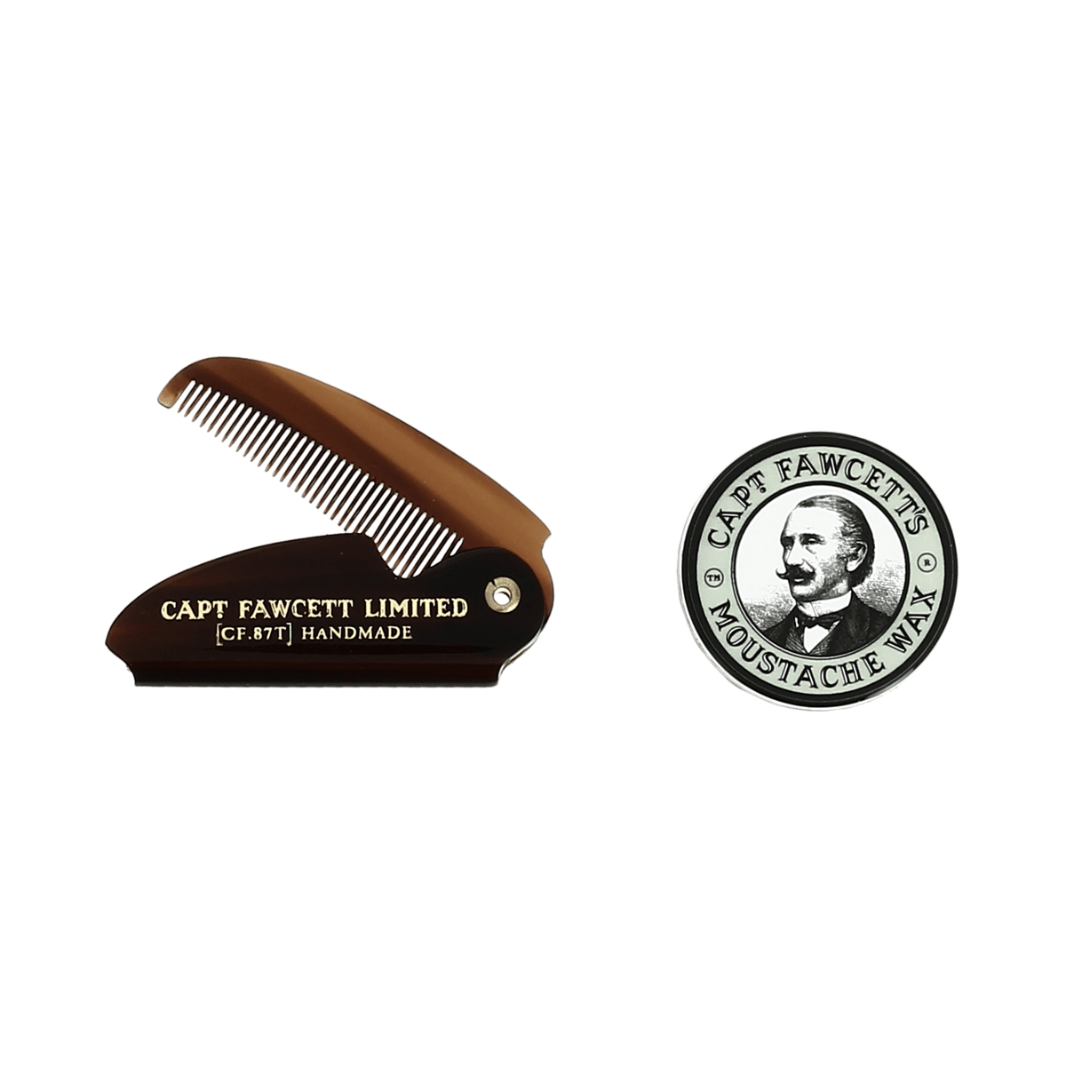 Captain Fawcett Ylang Ylang Moustache Wax and Folding Moustache Comb
