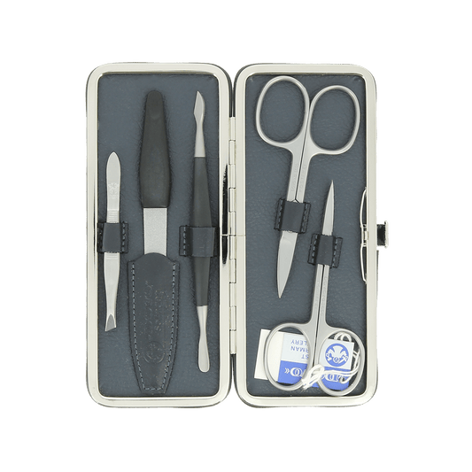 Dovo 5 Piece Manicure Set in Slim Navy Leather Case 301 146