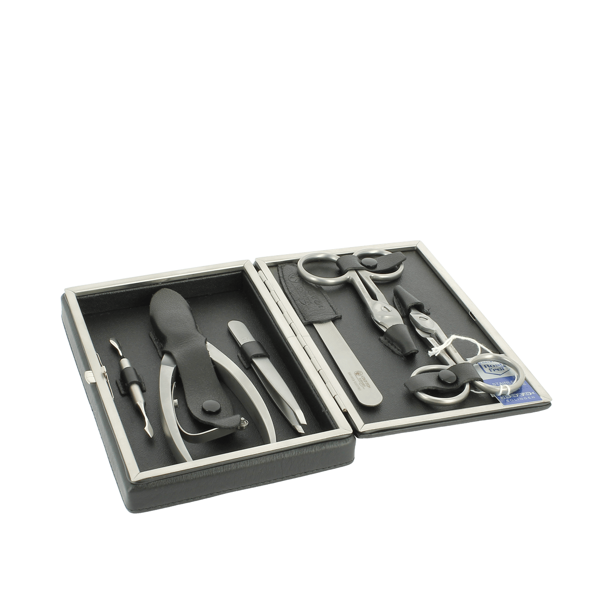 Dovo 6 Piece Manicure Set in Black Leather Case 284018