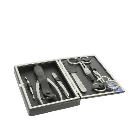 Dovo 6 Piece Manicure Set in Black Leather Case 284018