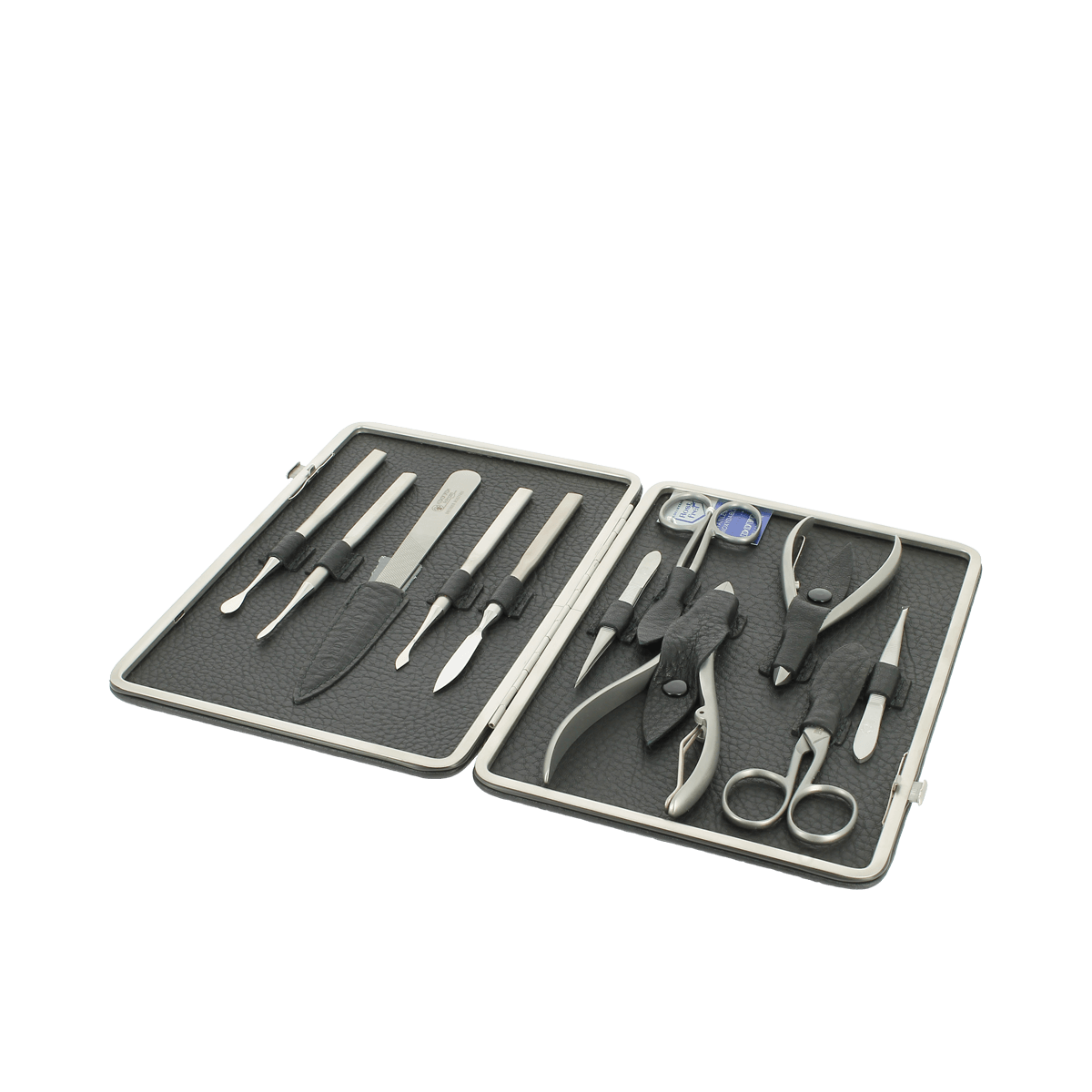 Dovo 11 Piece Manicure Set in Black Leather Case 771018