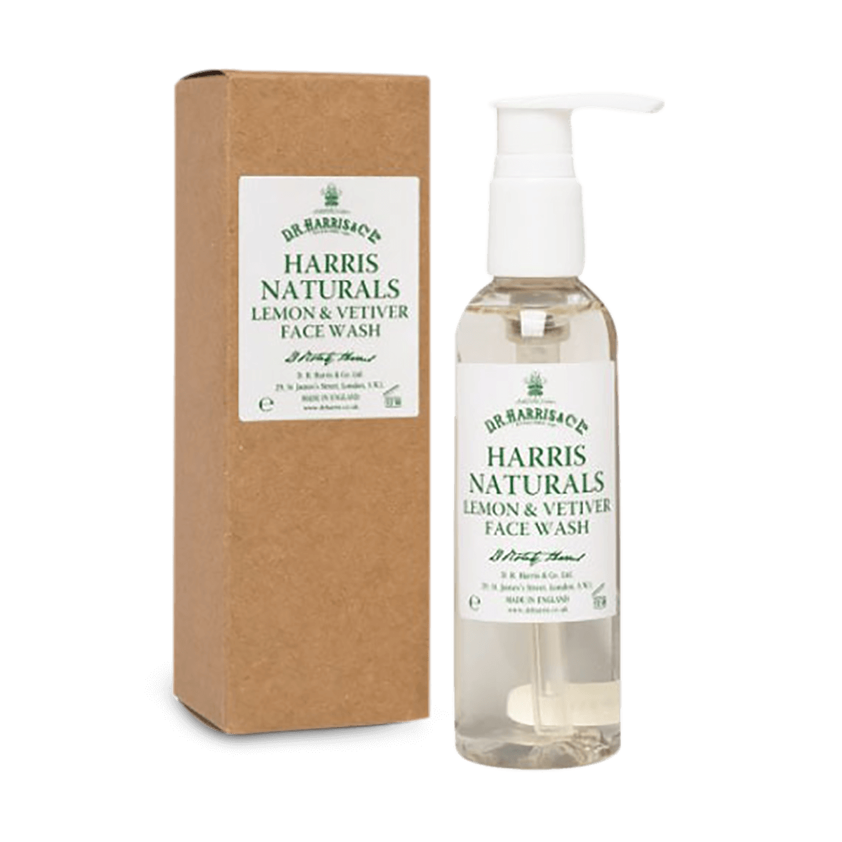 D R Harris Naturals Lemon & Vetiver Face Wash 100ml