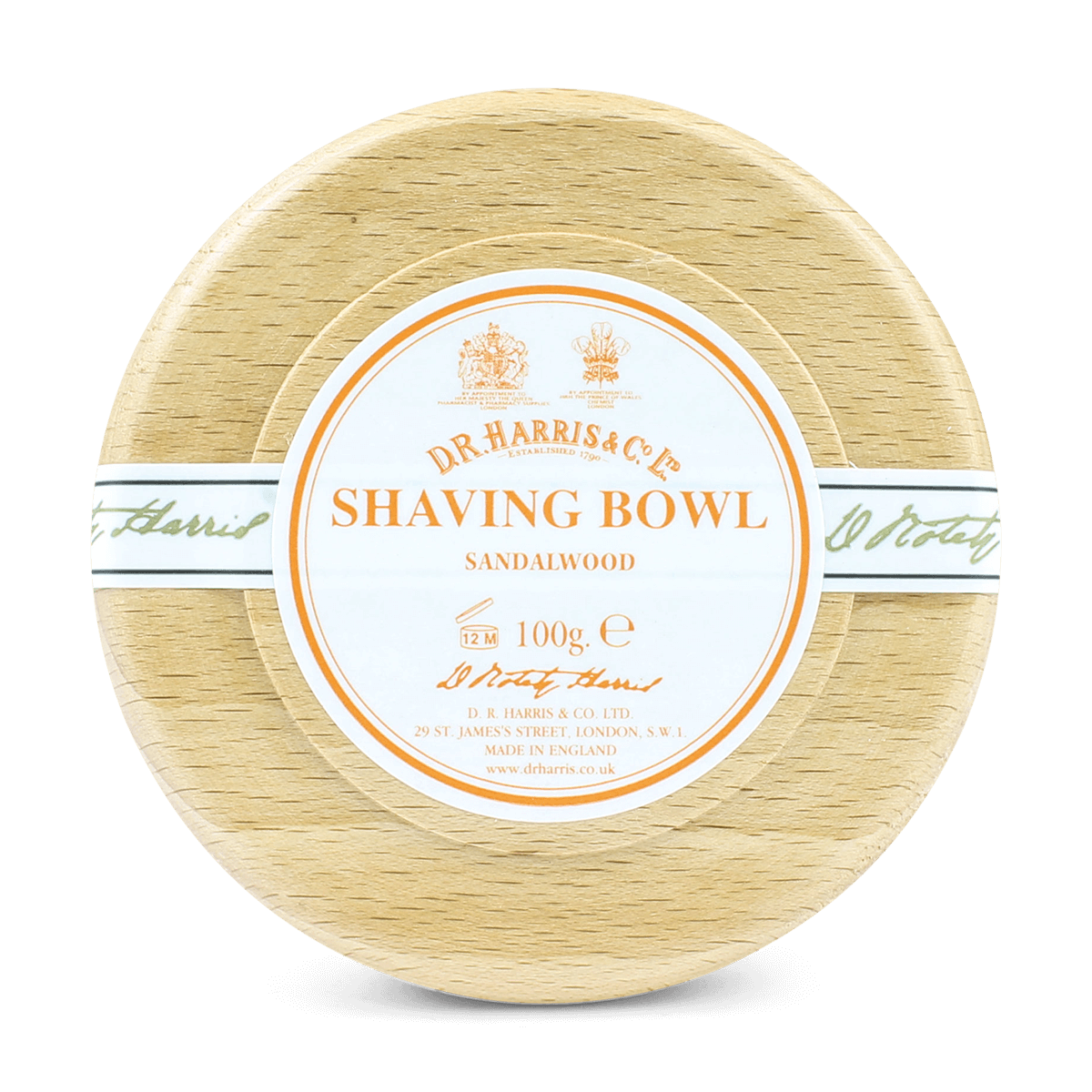 D R Harris Sandalwood Shaving Soap & Bowl Beech 100g