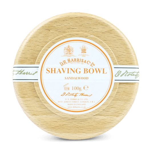 D R Harris Sandalwood Shaving Soap & Bowl Beech 100g