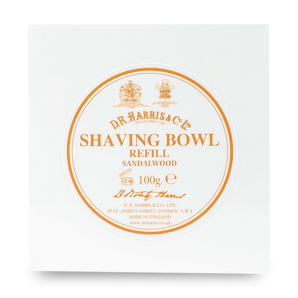 D R Harris Sandalwood Shaving Bowl Refill 100g