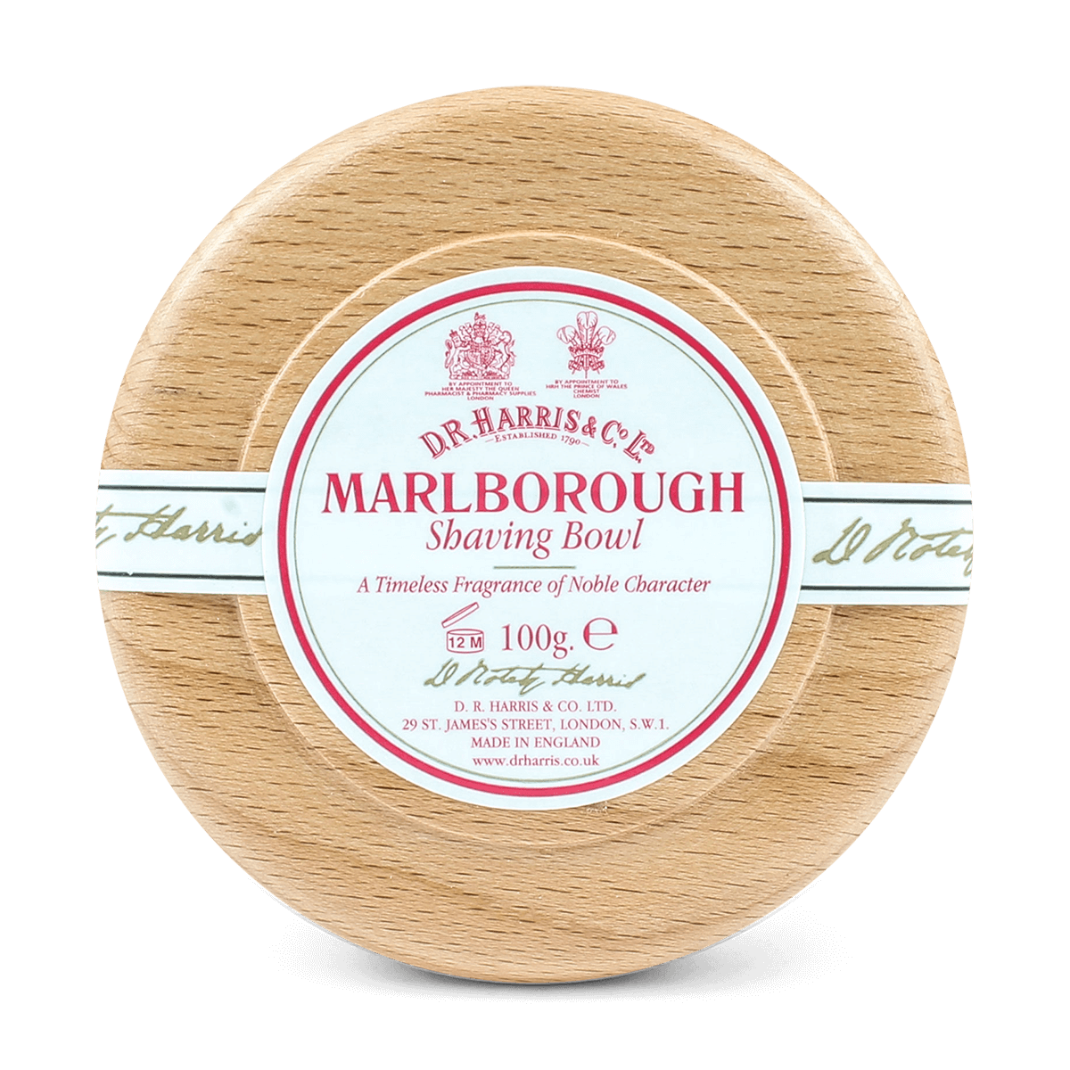 D R Harris Marlborough Shaving Soap & Bowl Beech 100g