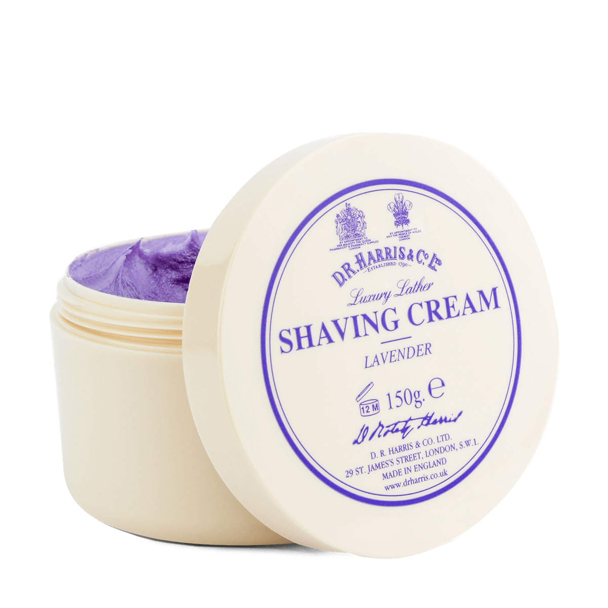 D R Harris Lavender Luxury Lather Shaving Cream Bowl 150g