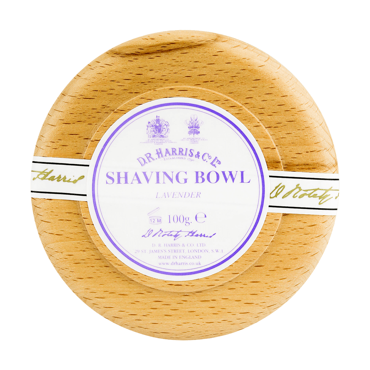 D R Harris Lavender Shaving Soap & Bowl Beech 100g