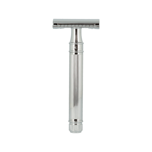 Edwin Jagger DEL89LI14bl Double Edge Long Handled Safety Razor Chrome