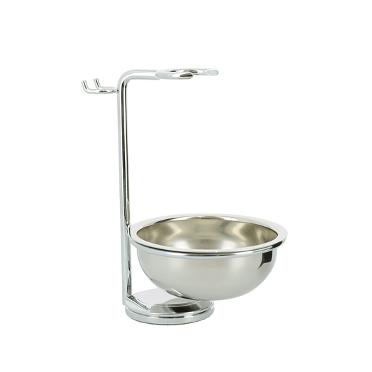 Edwin Jagger Chrome Plated Razor, Brush and Bowl Stand