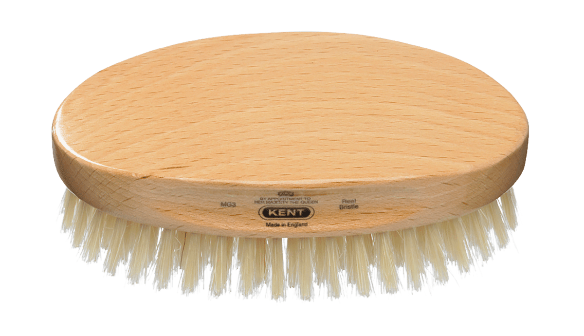 Kent MG3 Mens Military Brush White Bristle