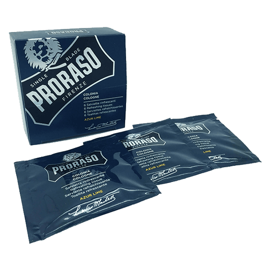 Proraso Azur Lime Cologne Refreshing Tissues - 6 Pack