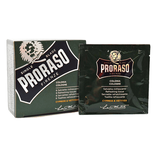 Proraso Cypress & Vetyver Refreshing Tissues - 6 Pack