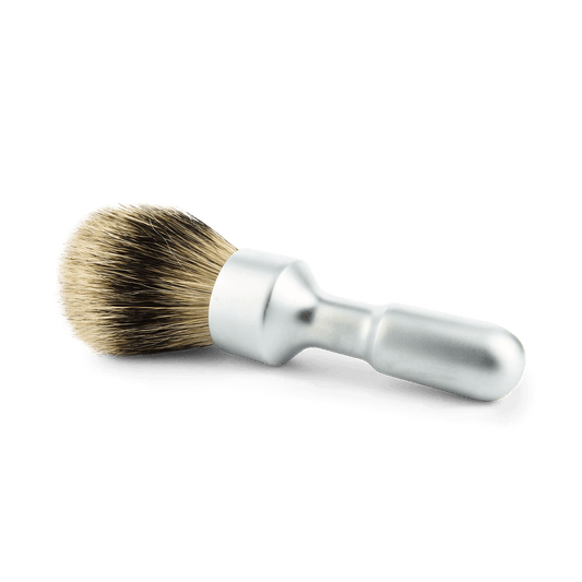 Merkur Futur Satin Chrome Silvertip Badger Shaving Brush (90 1700 002)