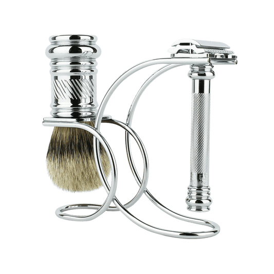 Merkur 38C Chrome Barber Pole 3-Piece Shaving Set (3881 001)