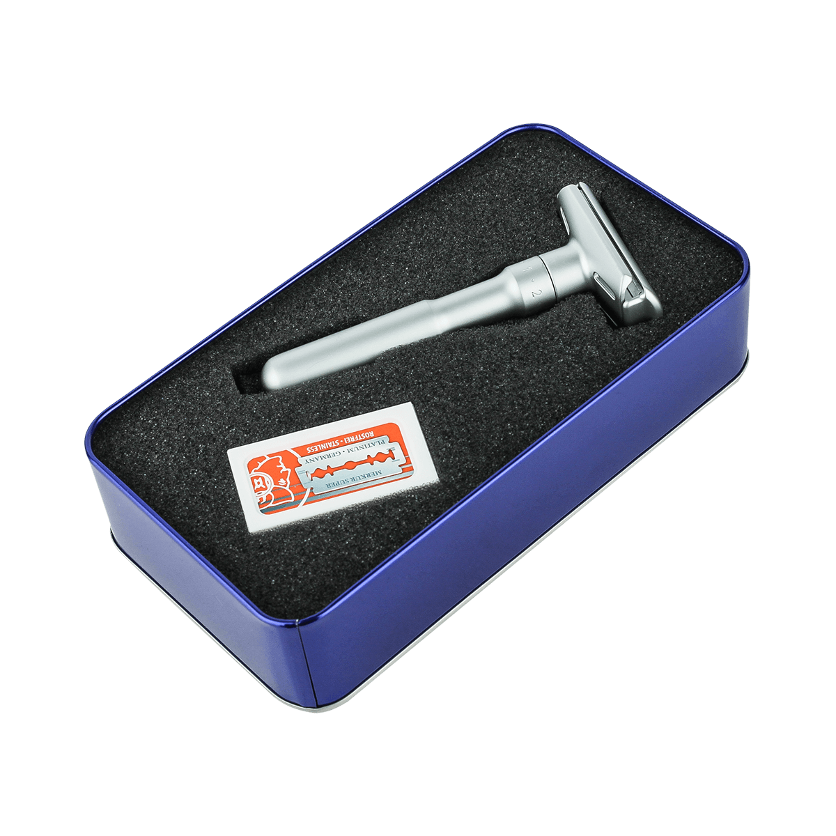 Merkur Futur Satin Double Edge Safety Razor & 10 Blades (90 760 002)