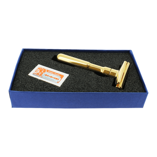 Merkur Futur Gold Double Edge Safety Razor & 10 Blades (90 762 003)