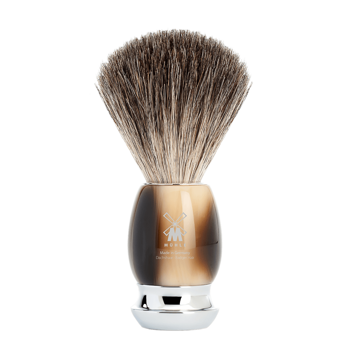 MUHLE 81M332 VIVO Brown Horn Resin Pure Badger Shaving Brush