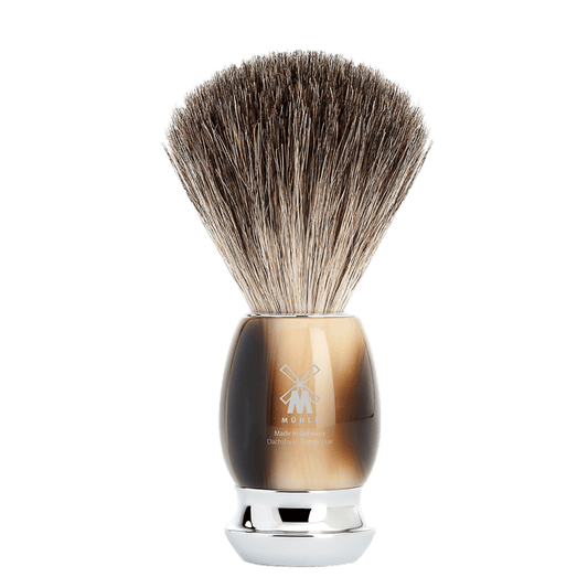 MUHLE 81M332 VIVO Brown Horn Resin Pure Badger Shaving Brush