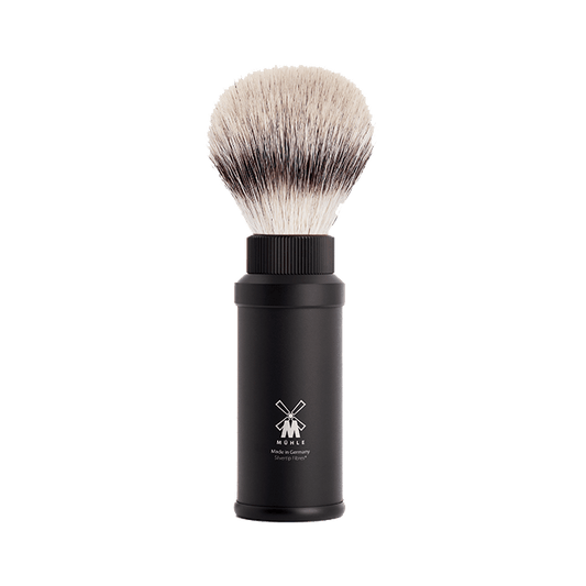 MUHLE 31M536 Black Anodized Silvertip Travel Shaving Brush