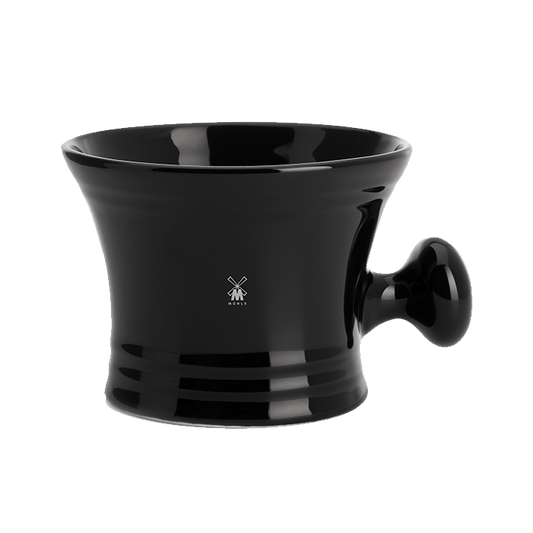 MUHLE RN46 Black Porcelain Porcelain Shaving Crucible With Handle