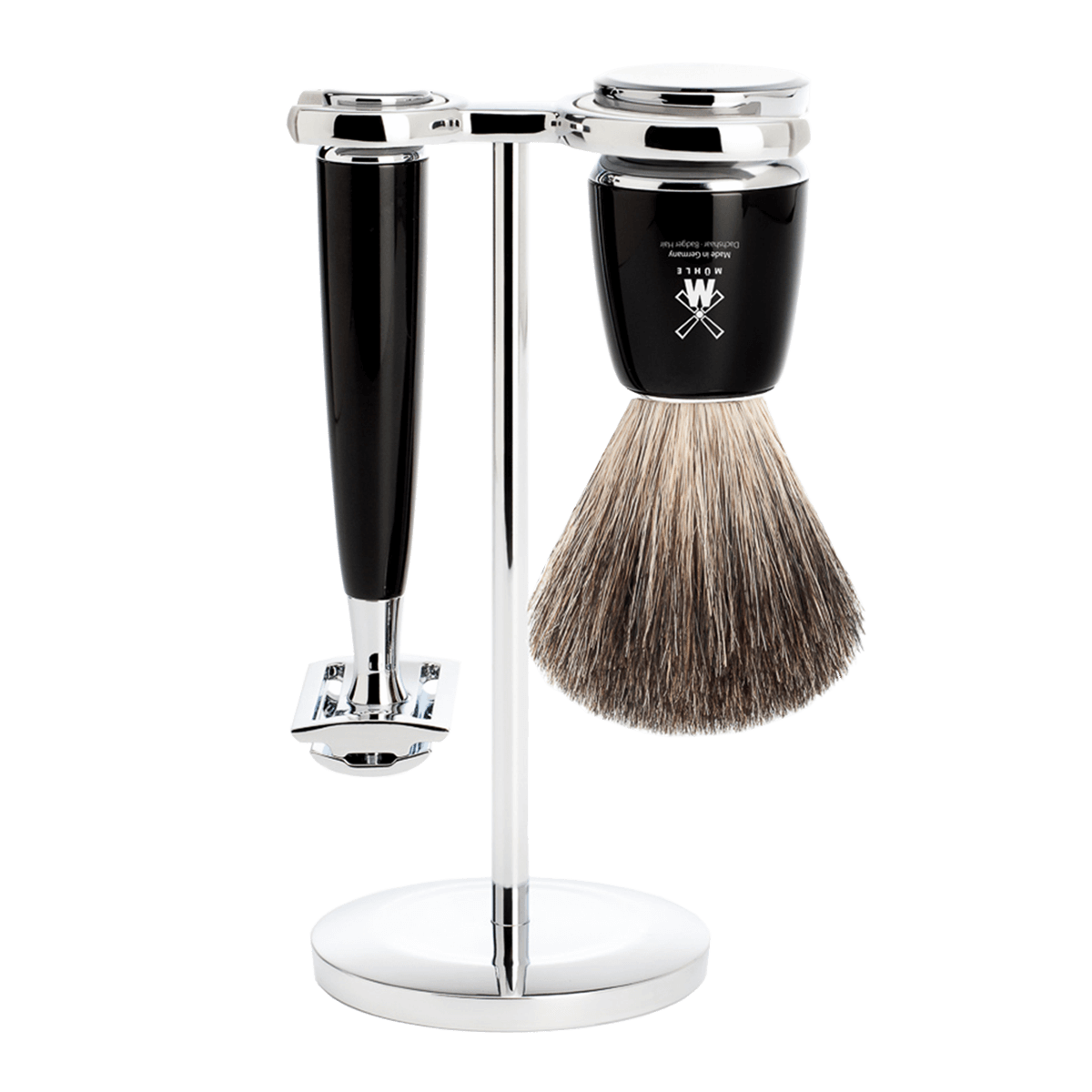 MUHLE S81M226SR Rytmo Black 3-Piece Pure Badger Shaving Set