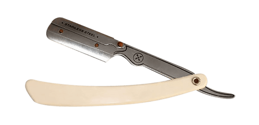 Parker SRW/34R White Resin Handle Clip Type Barber/Straight Razor