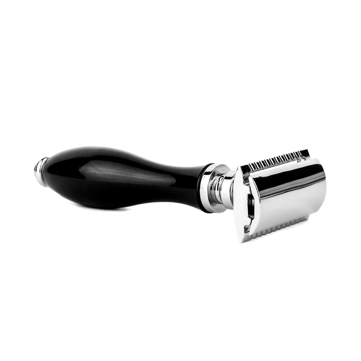 Parker 111B Black Resin Three Piece Double Edge Safety Razor