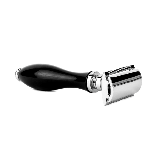 Parker 111B Black Resin Three Piece Double Edge Safety Razor