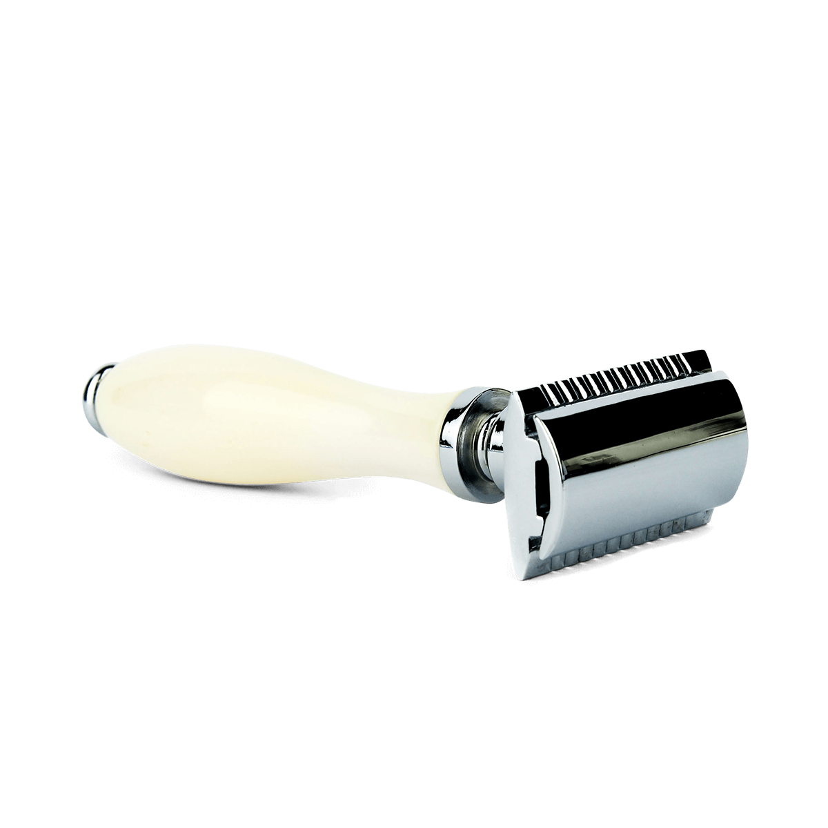 Parker 111W White Resin Three Piece Double Edge Safety Razor