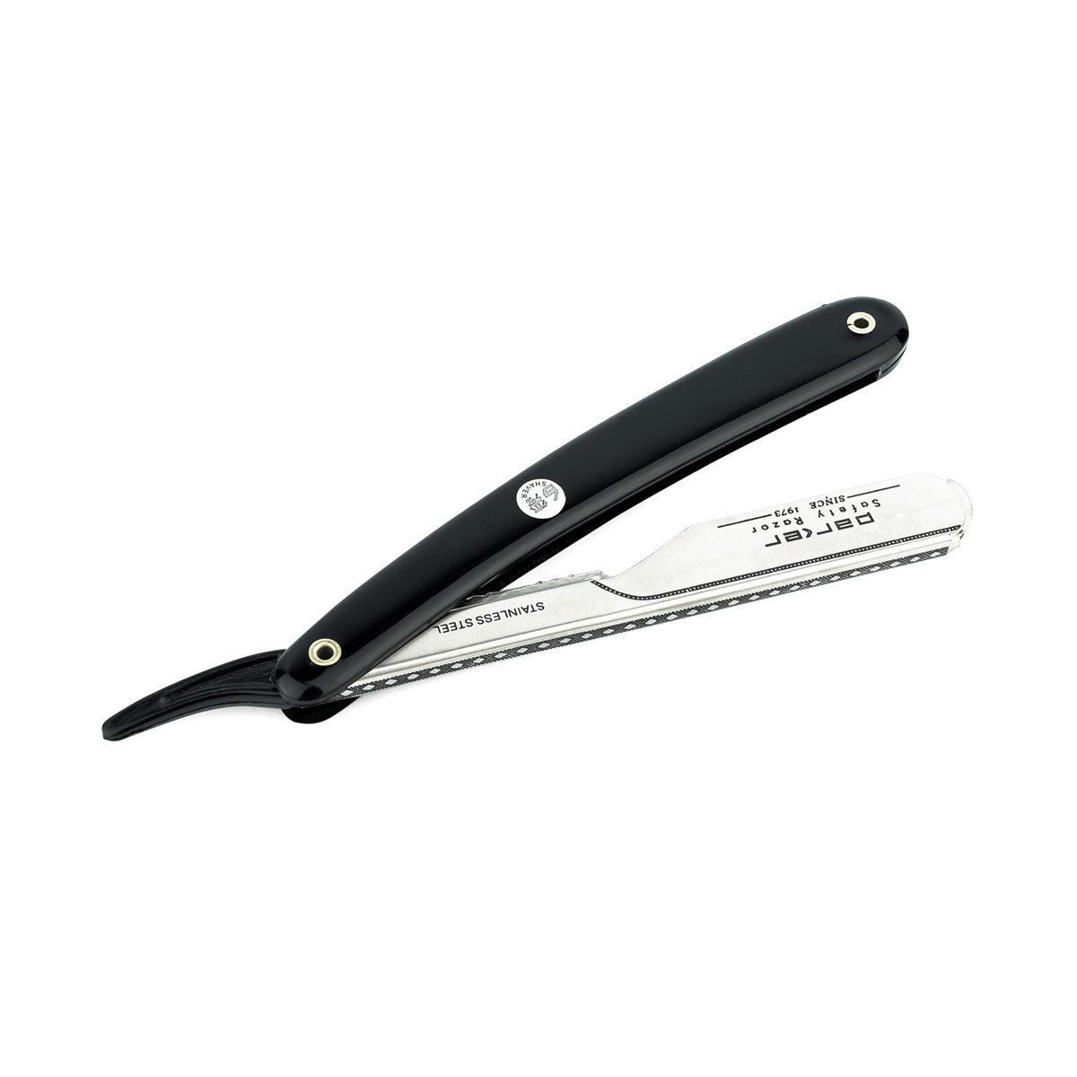 Parker PTB Push Type Stainless Steel Cut Throat Razor Black