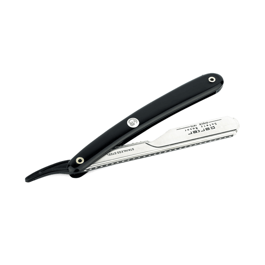 Parker PTB Push Type Stainless Steel Cut Throat Razor Black
