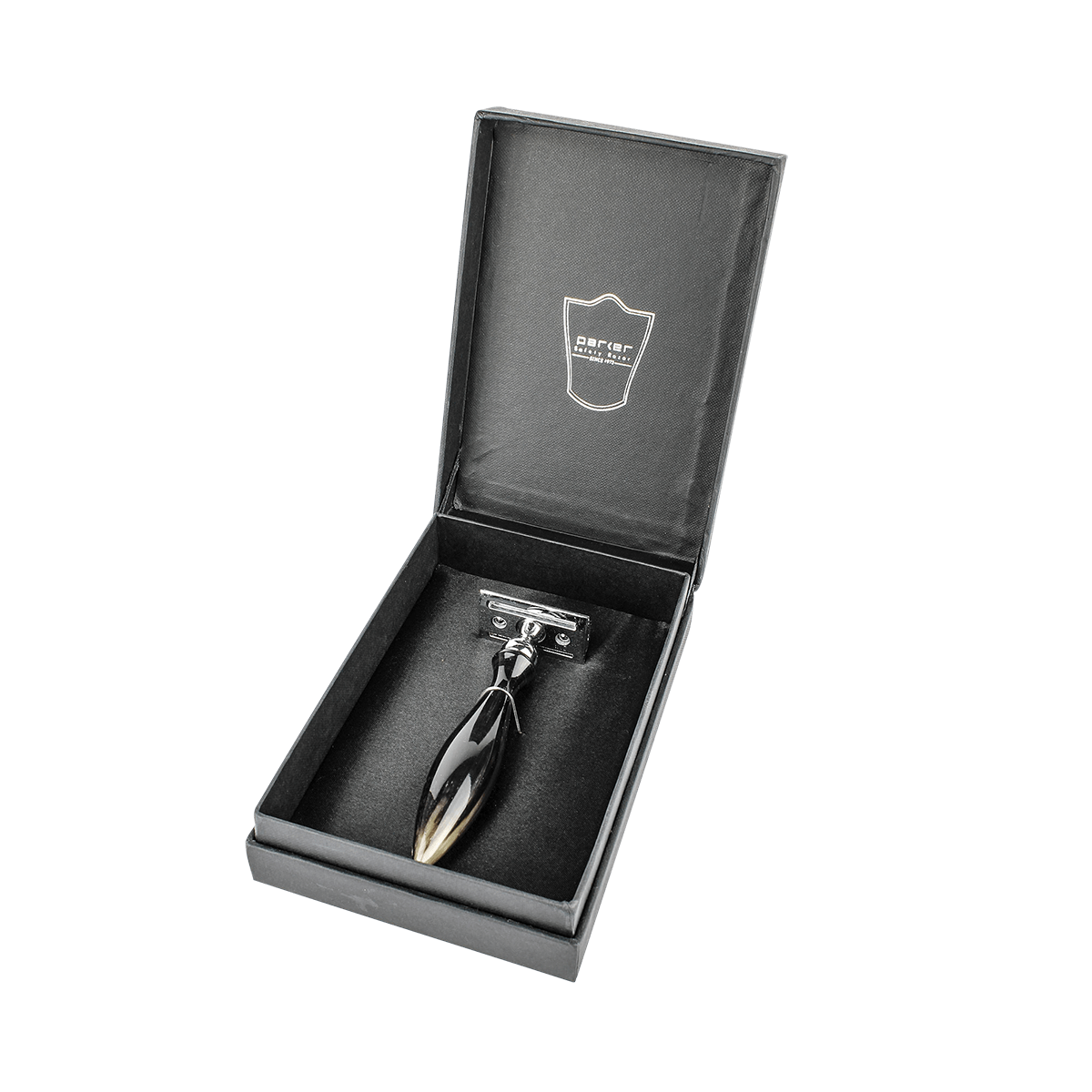 Parker 12R Water Buffalo Horn Three Piece Double Edge Safety Razor