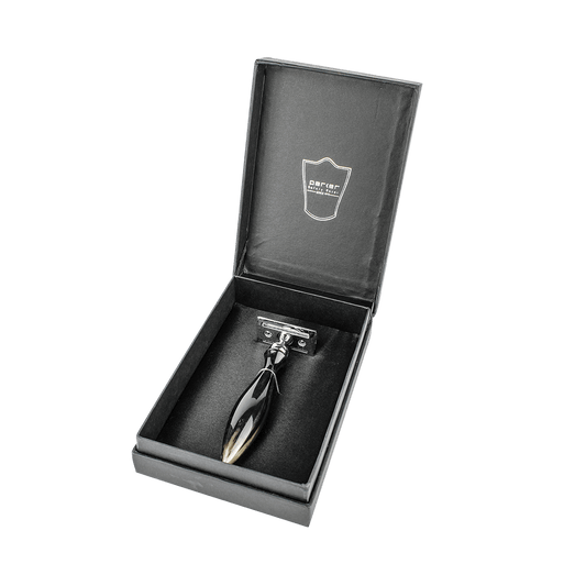 Parker 12R Water Buffalo Horn Three Piece Double Edge Safety Razor