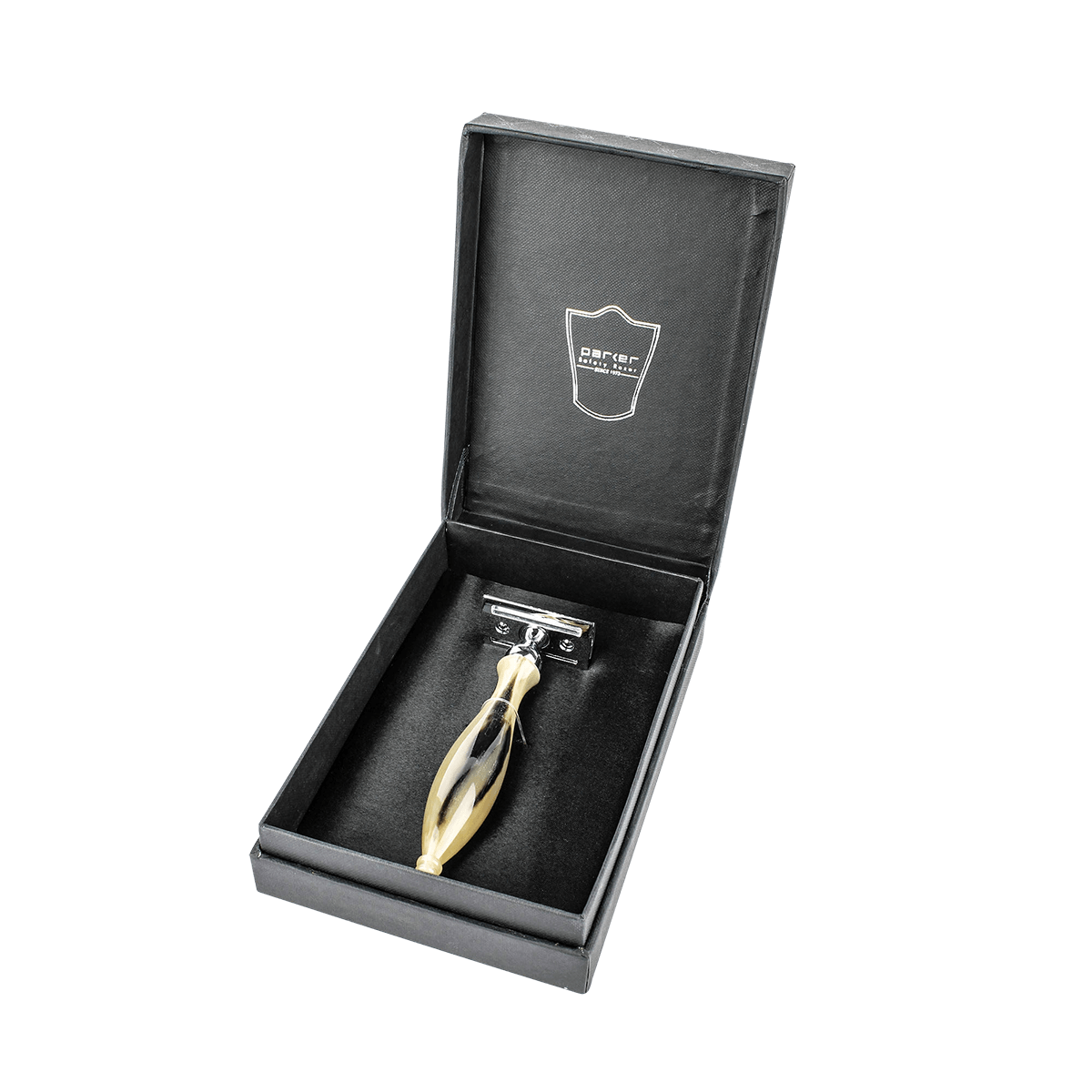Parker 13R Ox Horn Three Piece Double Edge Safety Razor