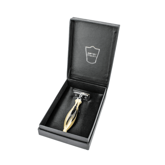 Parker 13R Ox Horn Three Piece Double Edge Safety Razor